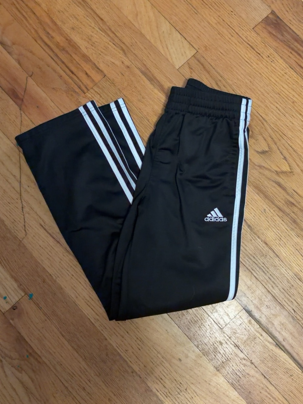 adidas Black Jogger Pants with White Stripes